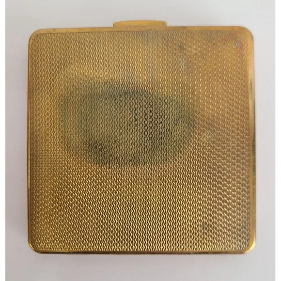 Vintage Square KIGU Powder Compact Case‎ Golden Tone - Picture 6 of 7